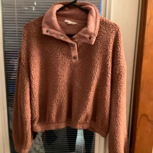 Pink Rose sherpa shirt